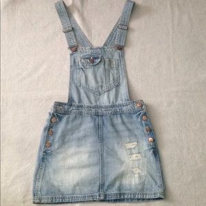 Denim Overall Suspender Skirt